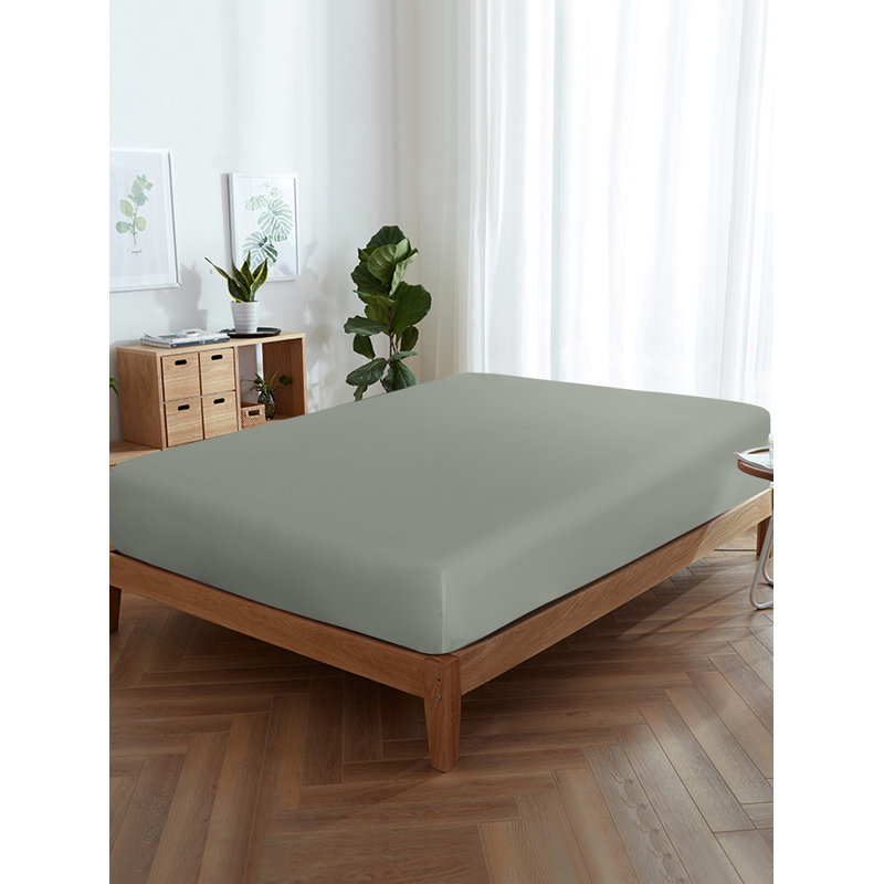 Microfiber Fitted Sheet, Smoke Gray, Twin XL