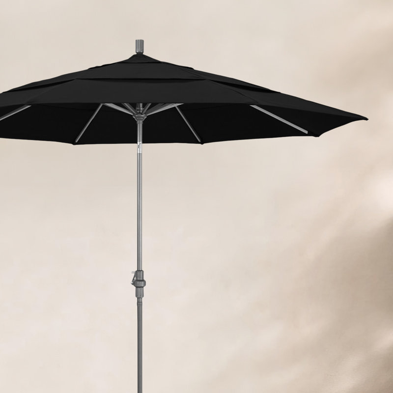 Parasol de marché Broadmeade octogonal Sunbrella, Gris martelé, Toile Sunbrella® noir