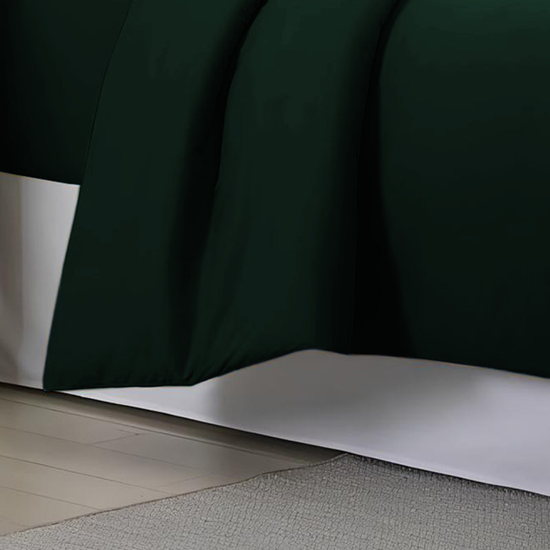 Humiston Solid Colour Duvet Cover Set with Pillowcases Included, Double Duvet Cover + 2 Standard Pillowcases, Emerald