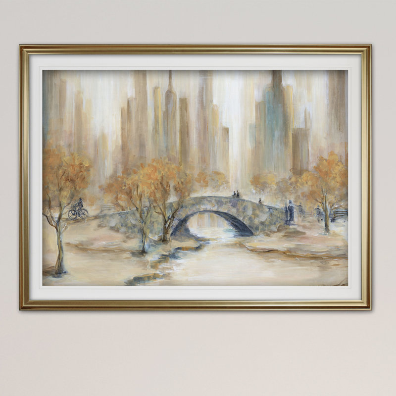 Arkeba " Central Park ", Framed Print, 31" H x 43" W, Gold