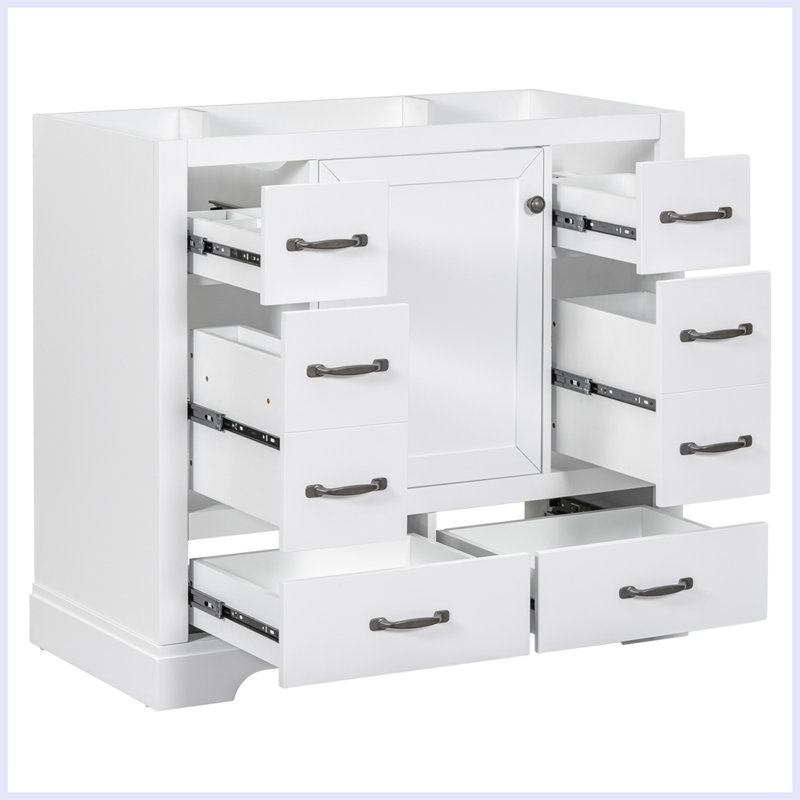 Meuble-lavabo moderne avec tiroir multifonctionnel, Blanc