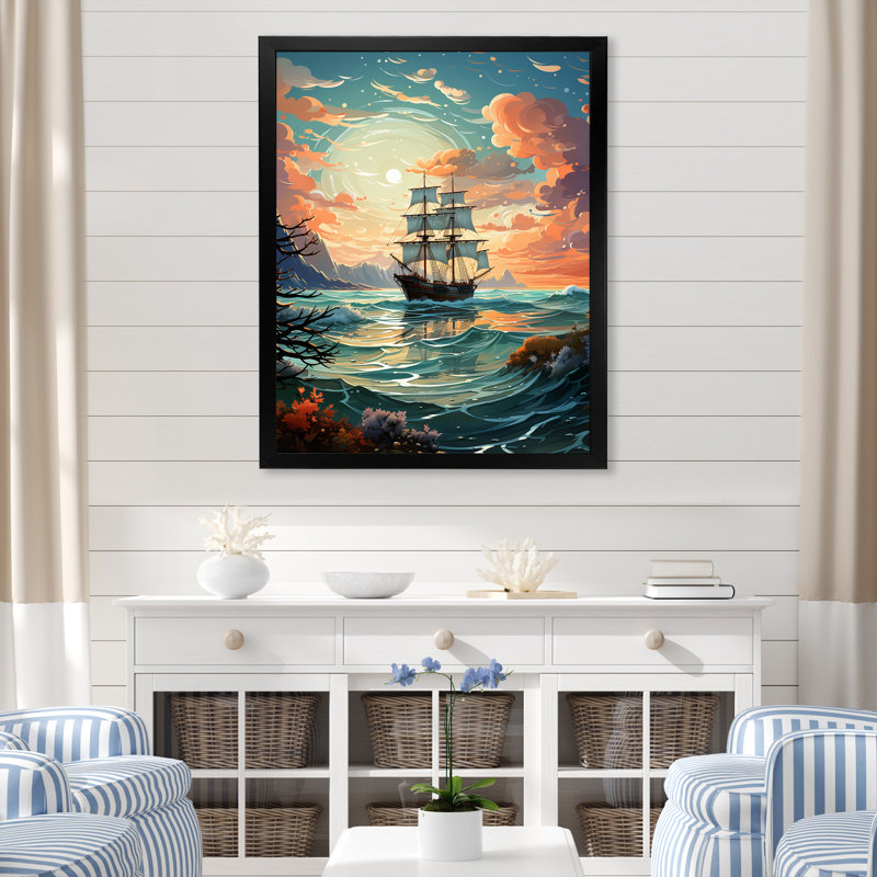 Port Nautical Dreams I sur impression sur toile, Cadre photo noir, H 20 po x l 12 po x P 1 po