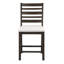 Chaise de salle à manger à hauteur de comptoir foncée classique de 2 personnes, siège rembourré beige texturé doux, capacité de 250 lb avec finition,