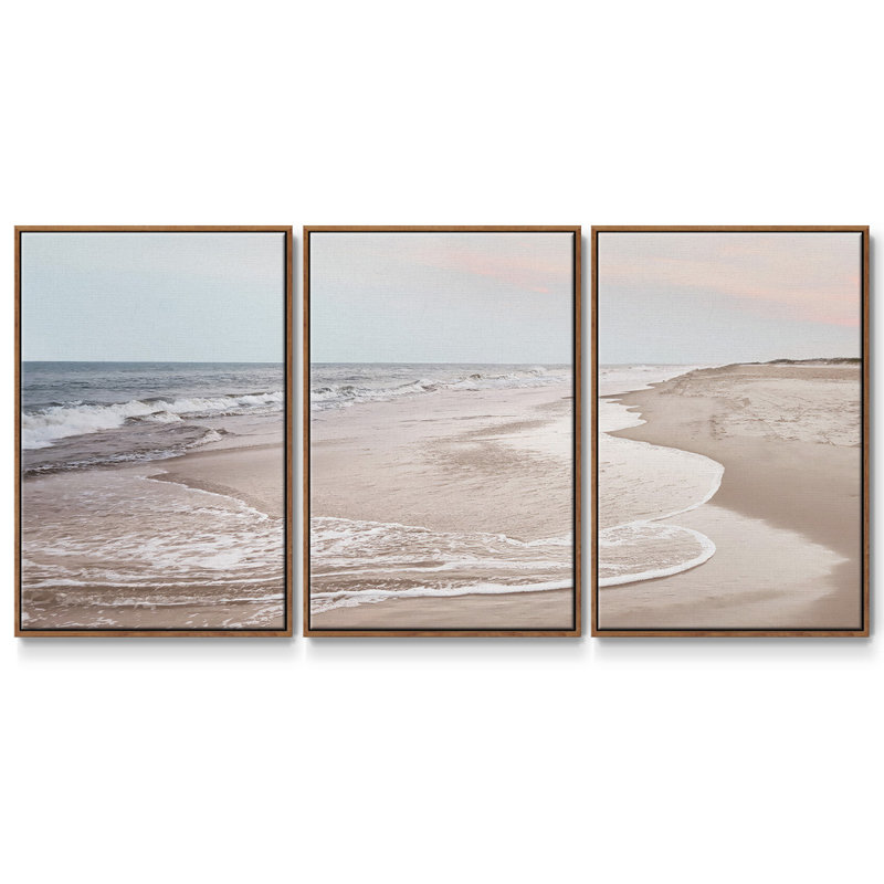 Corolla Soft Shore, reproduction sur toile 3 pièces, H 36 po x l 75 po x P 2 po, Noyer