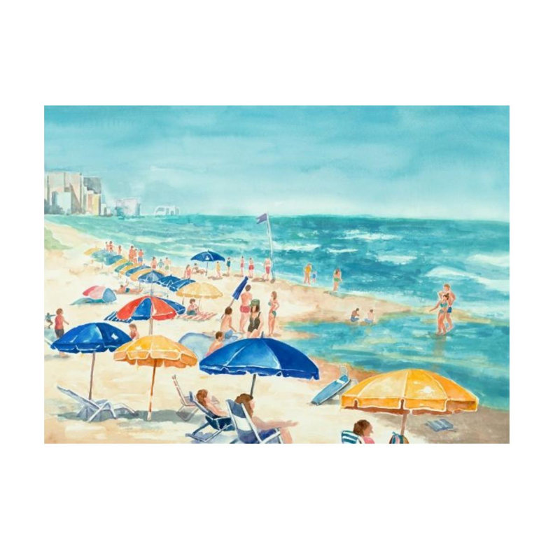 Humming Of The Beach III Print by Sara Brown, 24" H x 33" W x 1.5" D, Knife Gel
