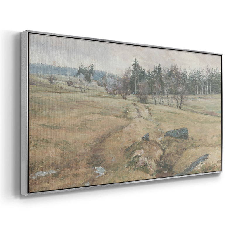 Série paysage - CDXCVII - Toile tendue avec châssis, prête à accrocher, H 17 po x l 33 po, Noyer