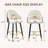 White & Dark Gray Splicing PU Leather Bar Stools with Gold Accent Footrest, Set of 2-2032043768