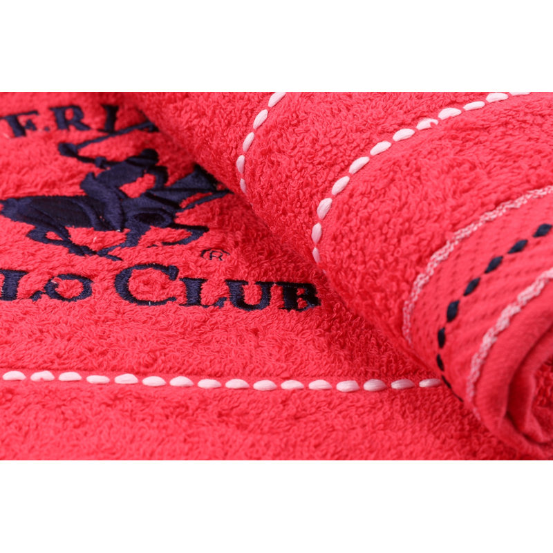 Ensemble de serviettes de bain 100% coton 2 pièces Bentlei, Rouge / noir