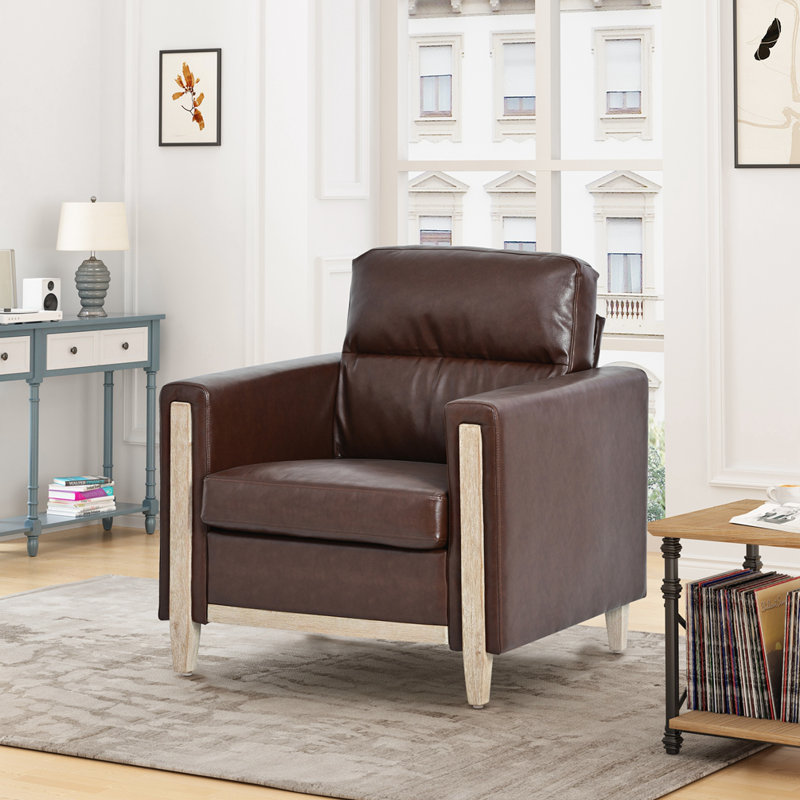 Nasheem Upholstered 33'' Sofa, Brown
