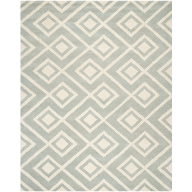 Deedie Hand Tufted Wool Geometric Rug, Rectangle 8' x 10'
