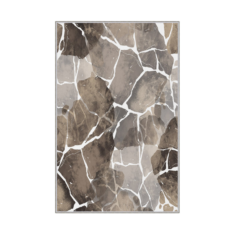 Luxurious Woven Carpet Rug, 2.6 x 4.0 ft | 100% Polyester, 0.4 in Pile Height | Antibacterial & Non-Slip PVC Dot Underside | Machine Washable, 3D Digital Printing | Perfect for Living Room & Bedroom Decor
