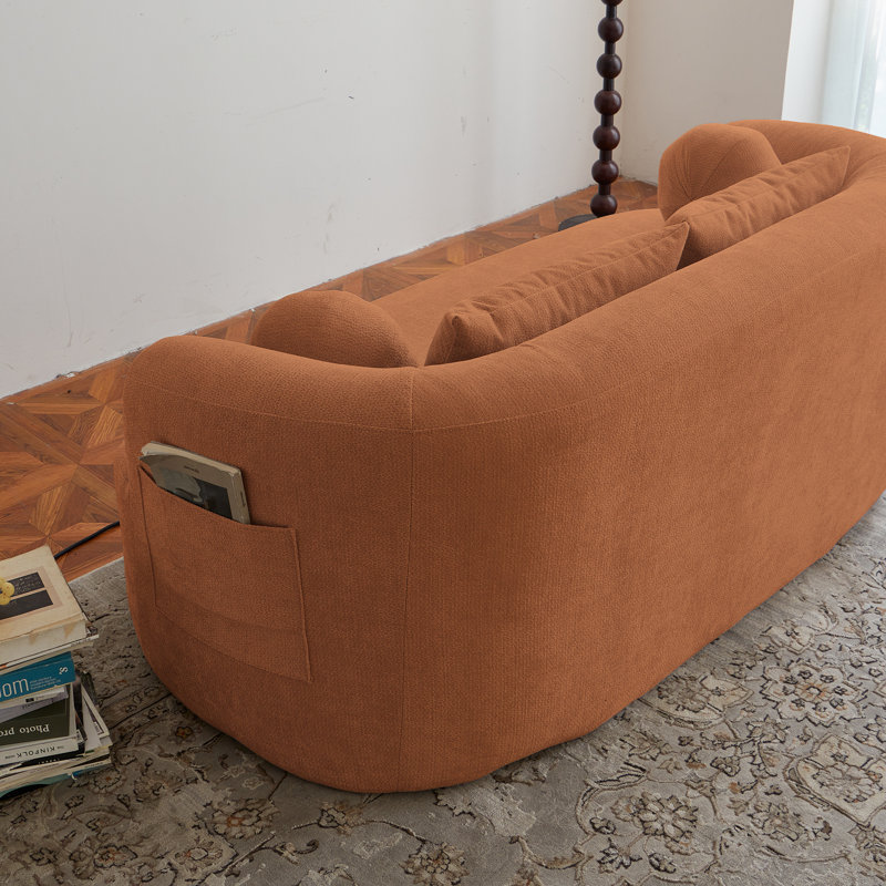 Causeuse à compression Mid-Century, Orange