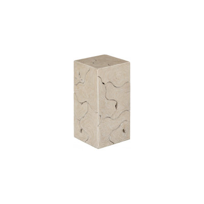 Teak Slice Pedestal, Square, Oat Finish, SM