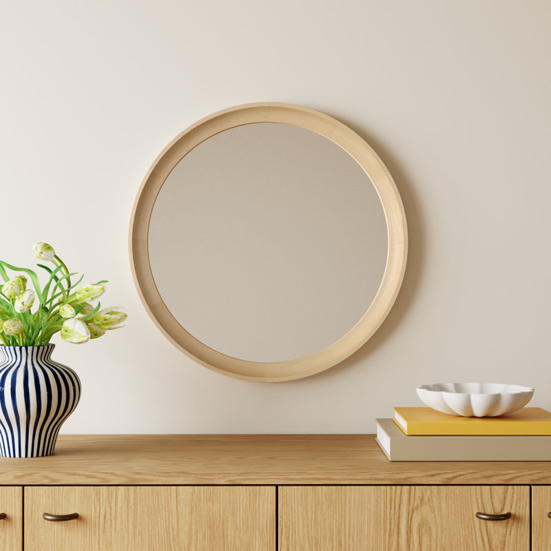 Zoie Wood Mirror, Natural, 24" x 24"
