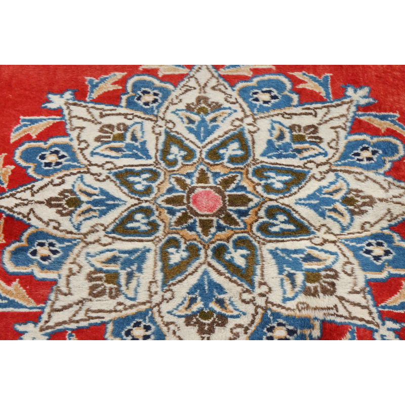 Tapis semi-antique rouge traditionnel 3x5