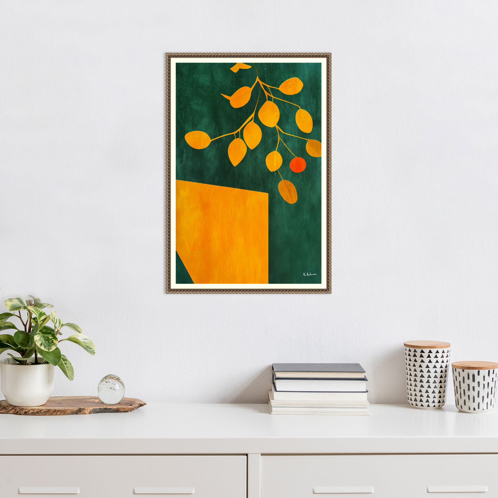 Golden Autumn Leaves by Bo Anderson, 23" H x 16" W x 2" D