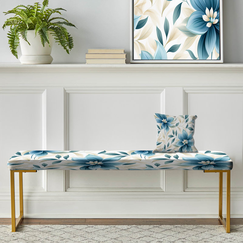 Tranquil Patterns - Banc rembourré floral doré
