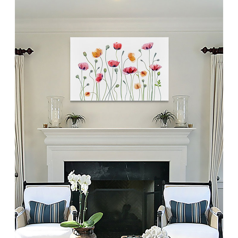 «High Key Poppy Party», reproduction, H 12 po x l 18 po x 1,5 po, Toile tendue