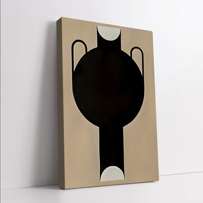 1 pièce d'art mural encadré, art mural moderne sur toile abstraite, impression géométrique noire et beige minimaliste, décoration contemporaine pour le bureau de la chambre à coucher, décorations murales minimalistes élégantes, œuvre d'art prête à accrocher