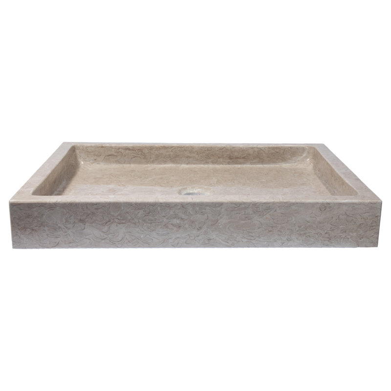 Eden Bath 16'' Stone Rectangular Bathroom Sink, Gray