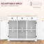 Buffet - comptoir en bois massif, 3 tiroirs, portes, tablette ajustable avec rangement blanc moderne pour coffre à couvertures