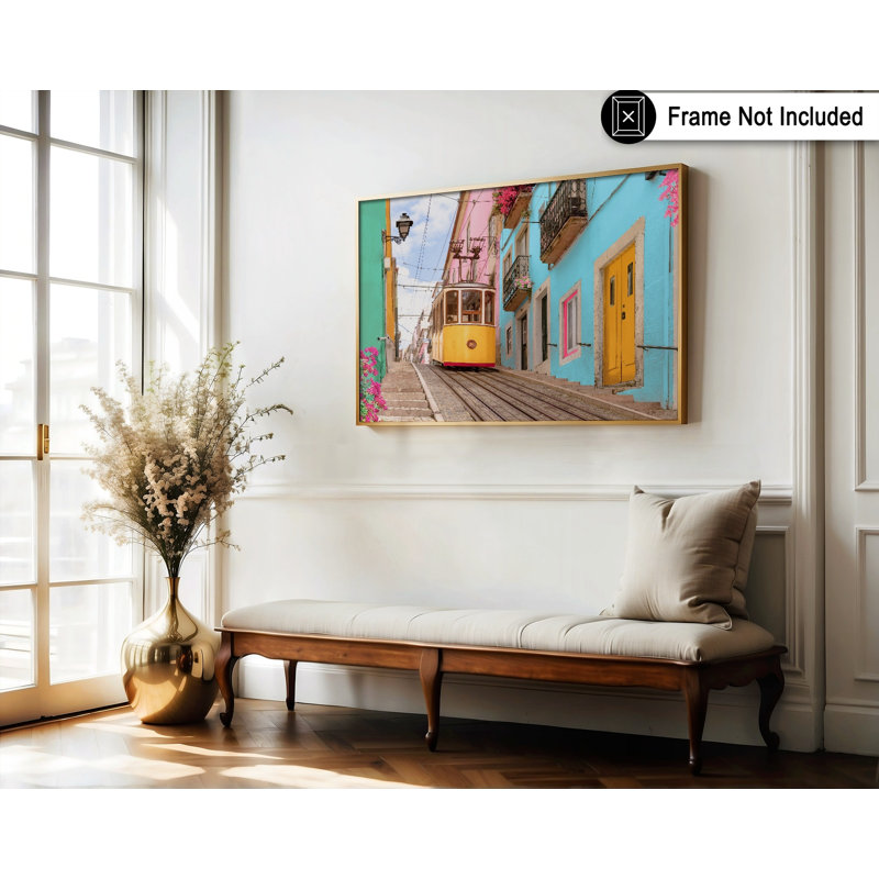 Lisbon Pastel Street, Unframed, Poster, 11"H x 14"W