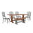 Fortville 78" Solid Wood Oak Finish Top 7-Piece Dining Set With French Ladder Back Chairs-1836830949-1836830952