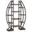55 Inch Triple Wide Oval Industrial Rustic Etagere Bookcase For Office And Living Room, Durable And Stylish Storage Solution