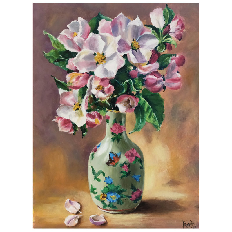 Vase à fleurs | Acrylique sur toile | Akshita Makhja | Pour la décoration murale
