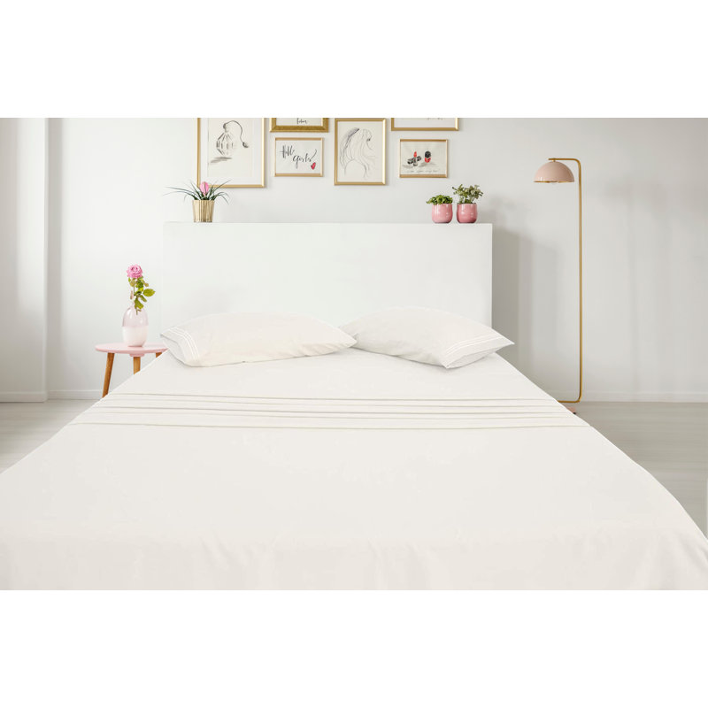 Greeny Green Luxury Bamboo Rayon Sheet, Queen Sheet Set + 1 Fitted Sheet + 2 Pillowcases, Ivory
