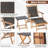 Karlye Outdoor Acacia Wood Chaise Lounge with Table