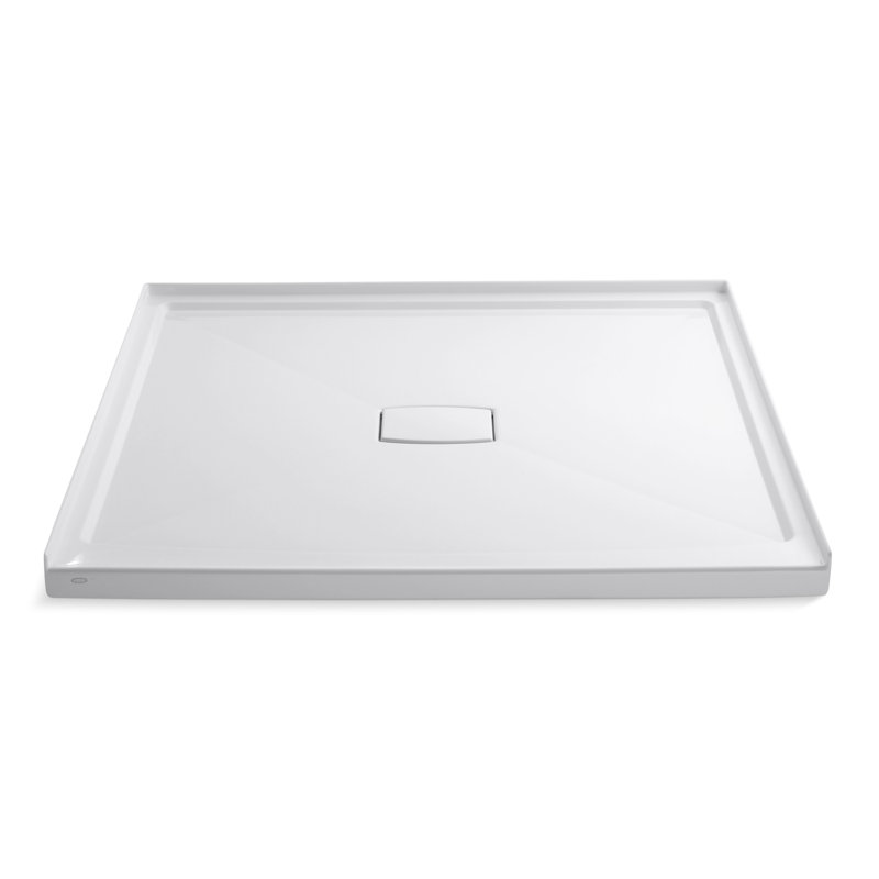 Archer 60" x 60" Single Threshold Acrylic Alcove Shower Base, Center Drain, White