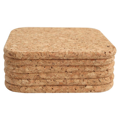 Cork Square 6 Piece Coaster Set