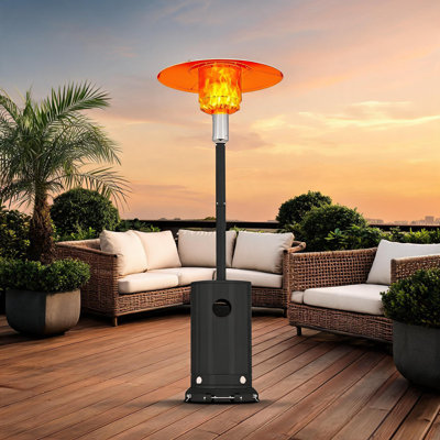 48,000 BTU Outdoor Propane Patio Heater, Tip-Over Safety Shut Off, with Wheels
