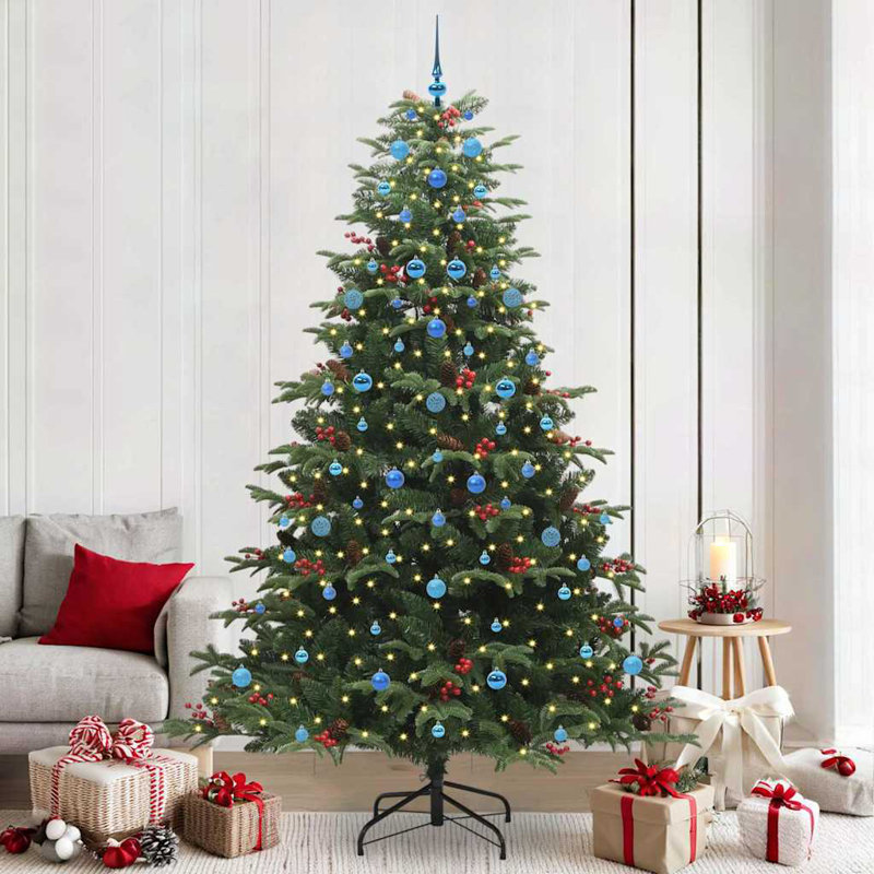 Artificial Christmas Tree with LEDs with Stand , 7.87 ft, Blue