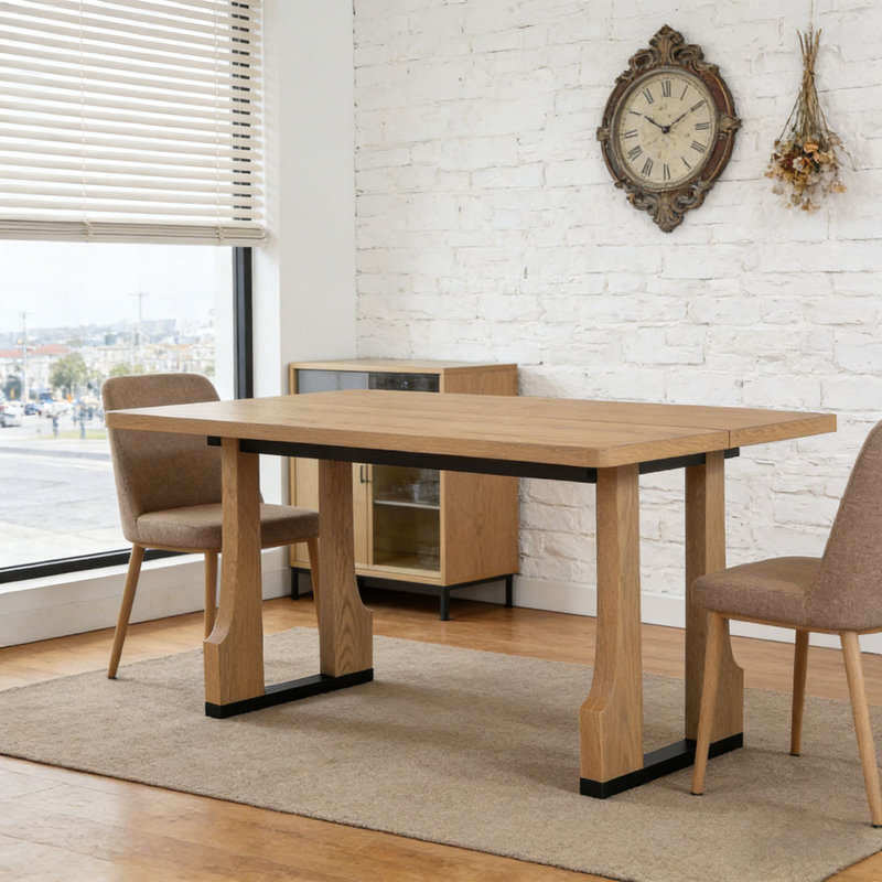 63" Rectangular Dining Table, Natural Ash