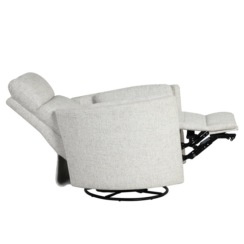 Bre 40" Power Swivel Glider Recliner, Natural Beauty Quartz Chenille