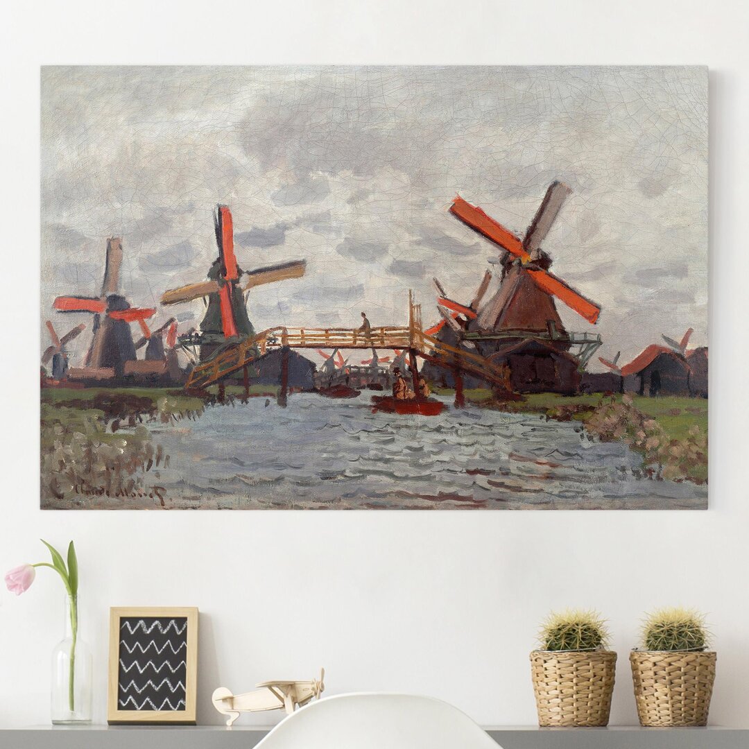 Leinwanddruck Zaandam Windmühlen von Claude Monet