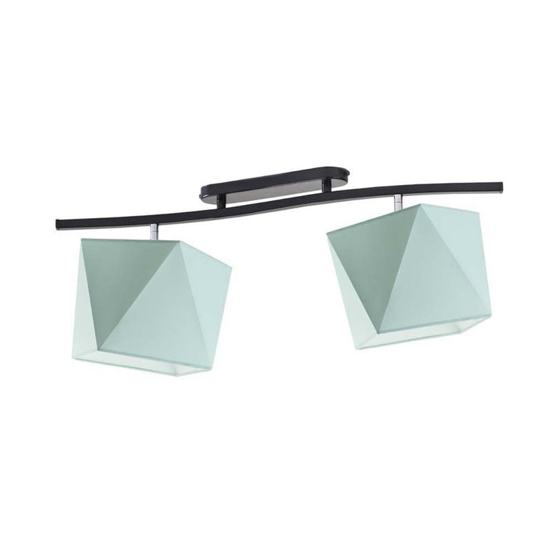 Muro Semi Flush Mount, Black, Blue Green