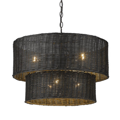 Cuthmore 6-Light Steel Dimmable Drum Chandelier
