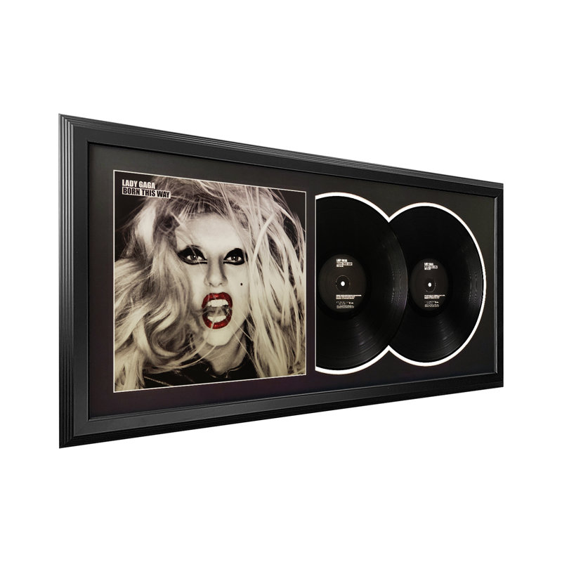 Lady Gaga «Born This Way», art mural de disque vinyle encadré, présentation de pochette d'albums, décor de souvenirs de musique, cadeau unique pour les amateurs de vinyle
