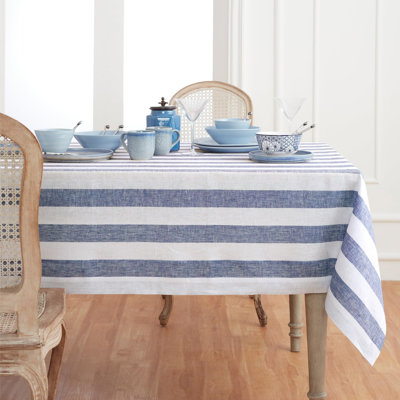 Cabana Stripe - 100% Pure Linen Tablecloth