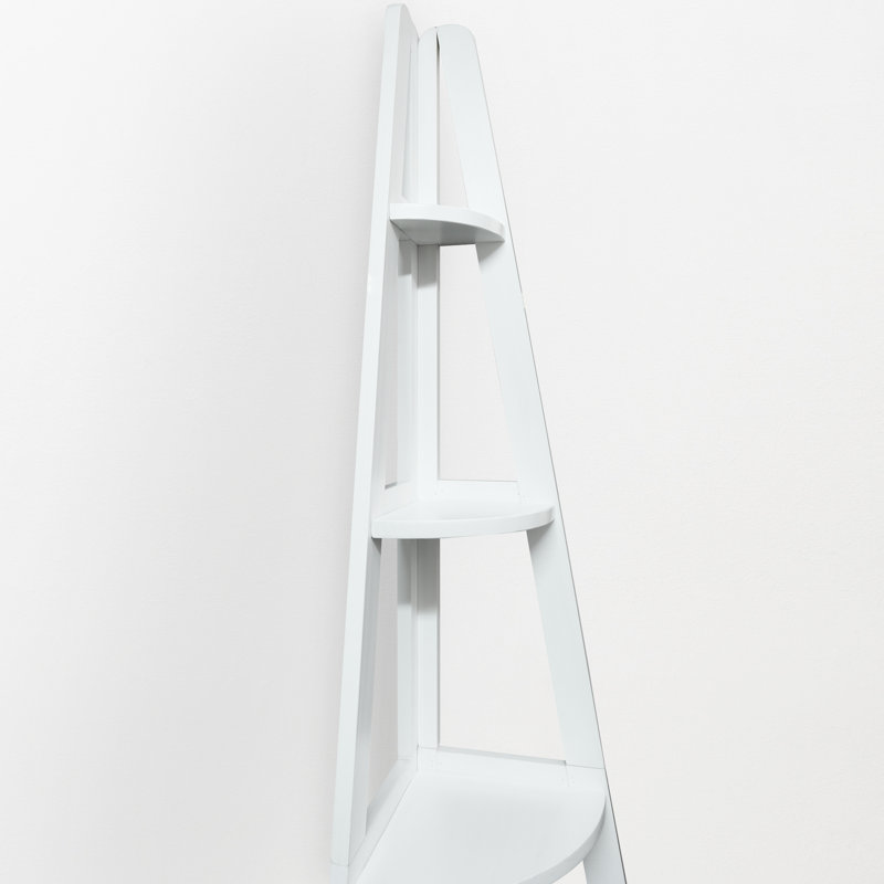 Bibliothèque d'angle en bois massif H 72 po x l 14,25 po Velianna, Blanc
