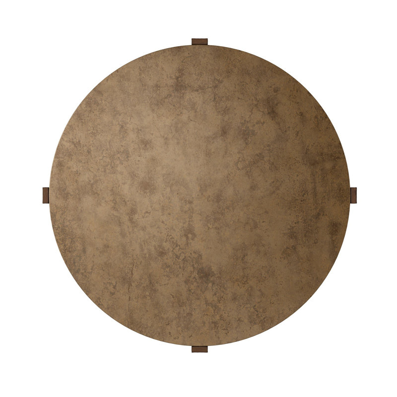 Table basse Glendo, H 17,75 po x l 41,5 po x P 41,5 po, Antiqued Brass Aluminum