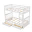 Lit superposé blanc Twintwin avec rangement et rangement de meubles de chambre à coucher stable, conception élégante