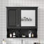 Armoire à pharmacie à miroir de 30 pouces avec tablettes ouvertes, rangement mural avec portes et miroir, tablette réglable, armoire de rangement pour salle de bain au-dessus de la toilette