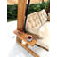 Triple chaise de jardin beige, 93,3 x 76,8 x 46,1 pouces | Structure 100% bois Iroko, tissu 100% imperméable Etisilk | Dossier réglable à 5 niveaux, facile à nettoyer, résistant aux rayons UV, capacité de 880 lb | Parfait pour la détente en plein air-838588172
