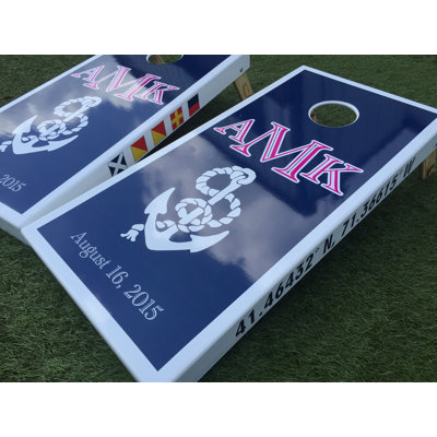 10 Piece Rope and Anchor Custom Cornhole Board Set