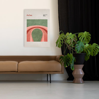 Abstrait arches abstrait géométrique paysage minimaliste, impression d'art mural
