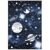 Highfill Dark Blue/Light Blue Area Rug